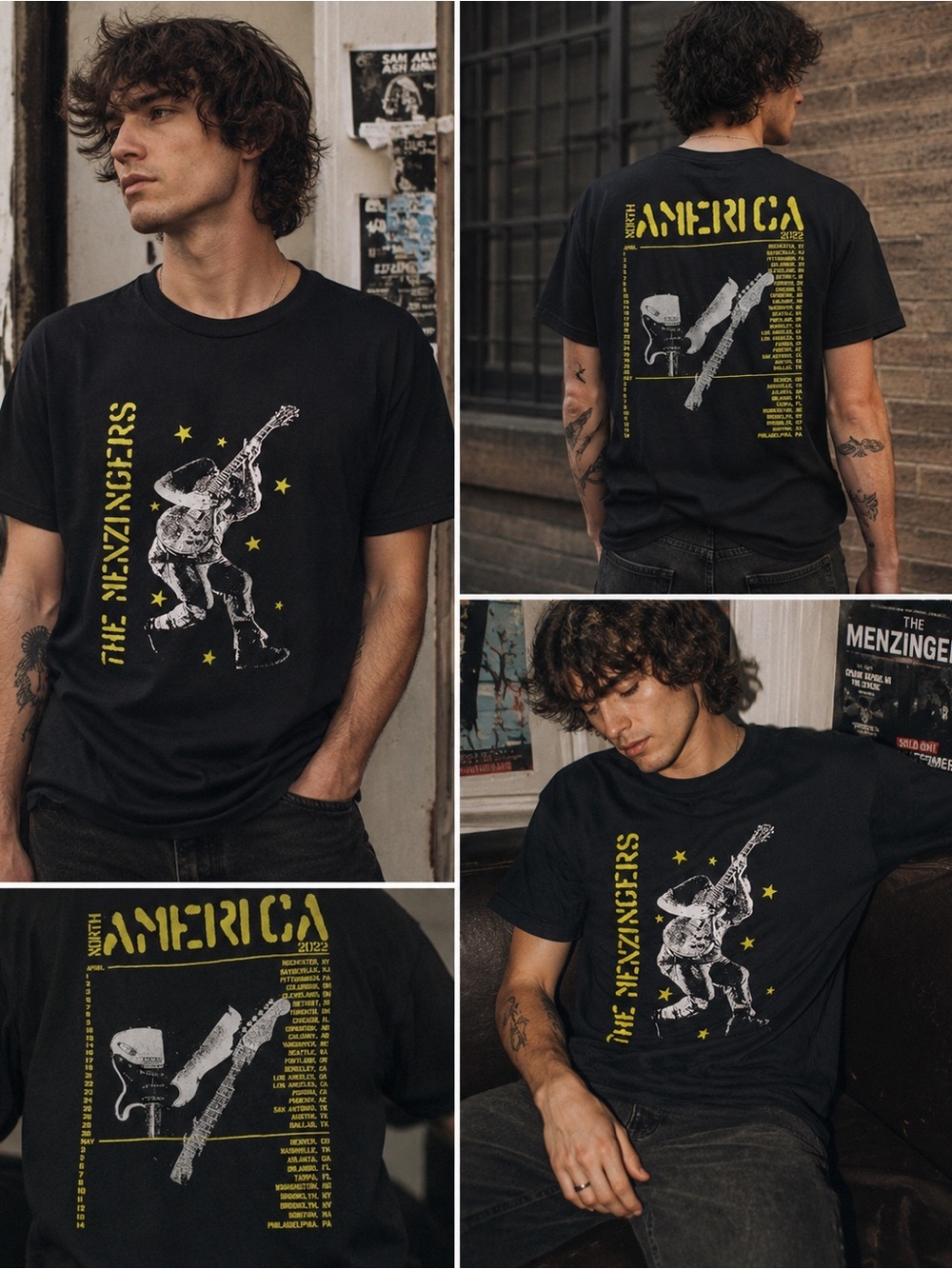 The Menzingers 2022 Tour Band Tee Black Graphic Concert Shirt Size Large Unisex
